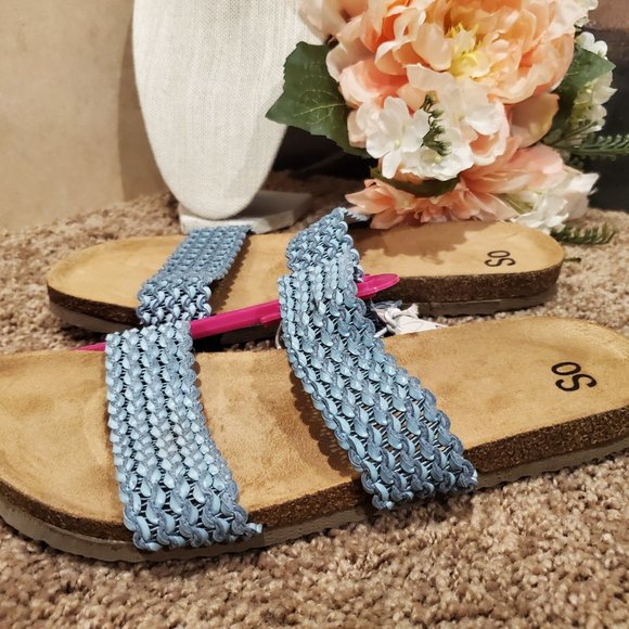 SO Shoes - NWT Blue SO Woven Sandals